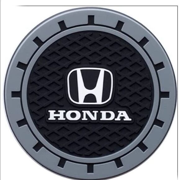 Honda car cup Coasters in black and gray. Set of 2 NWT - Picture 3 of 8